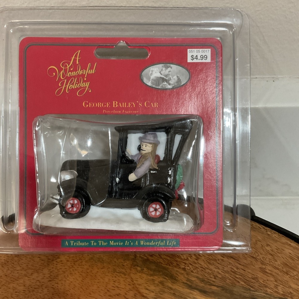 1997 It's A Wonderful Life George Bailey's Car Porcelain Figurine New Sealed